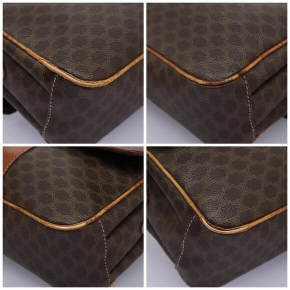 CELINE Macadam Canvas Shoulder Bag PVC Leather Brown Gold Auth - Picture 16 of 16